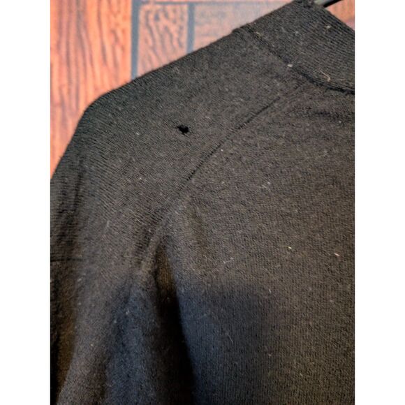 Perry Ellis 100% Merino Wool Black Button Up Cardigan Size L Repair/Upcycle - Picture 3 of 4